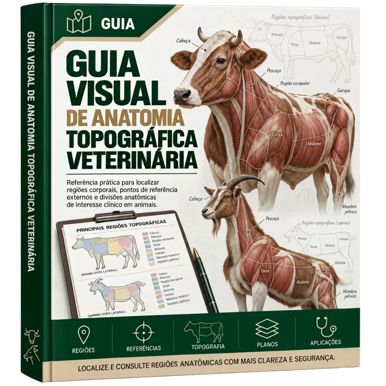 Mockup do bónus Guia Visual de Anatomia Topográfica Veterinária